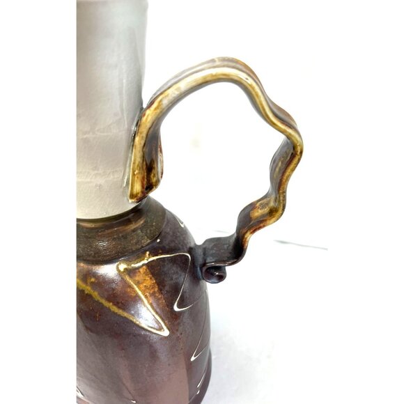 Vintage Alan Willoughboy Handmade Ceramic Coffee Carafe Set Tray & 3 Cups - Picture 9 of 16